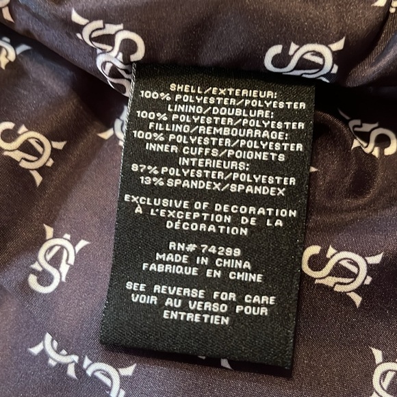 NWT-Steve Madden-L-ice blue& black-quilted, puffer, concealed hood, jacket/coat. - Picture 11 of 16